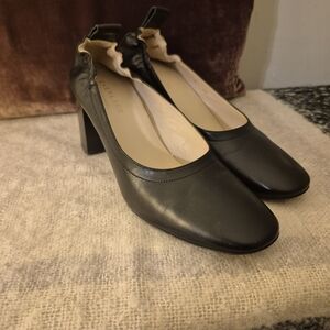 Everlane Black Leather Block Heels